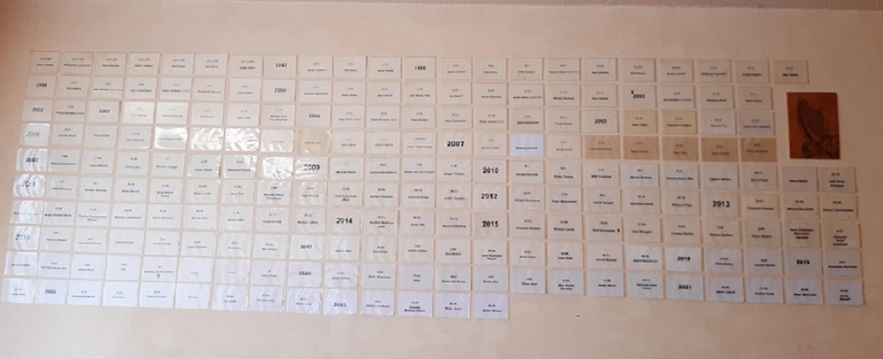 Erinnerungswand der Verstorbenen in BLH Erinnerungswand der Verstorbenen in BLH